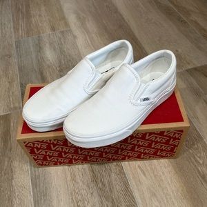 Vans White Classic Slip On